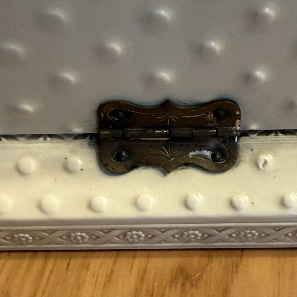 Fancy Vanity Victorian Celluloid Embossed Box with Comb Brush *READ*