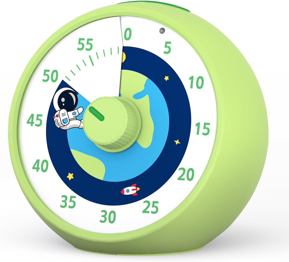 Visual Timer for Kids, 60-Minute Countdown Timer for Classroom Office Kitchen, D