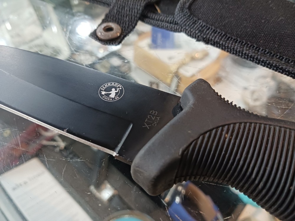 SCHRADE X TIMER DROP POINT KNIFE 4 1/4" FIXED BLADE - XT2B