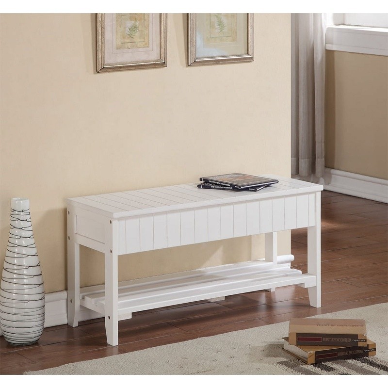Solid Wood Shoe Bench Storage Easy Assembly Strong Construction Indoor Use