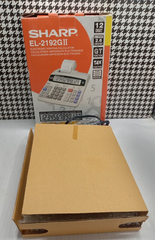 Sharp EL-2192GII 12 Digit Electronic Printing Calculator Large Display Desktop
