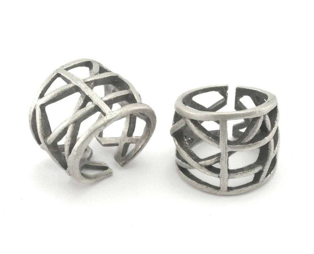 Adjustable Ring Antique Silver Plated brass (18mm 8US inner size) 3364