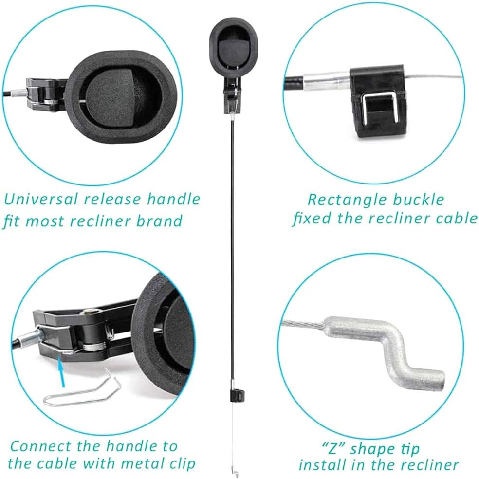 Recliner Pull Handle Cable Replacement Sofa Chair Release Lever Fits Ashley
