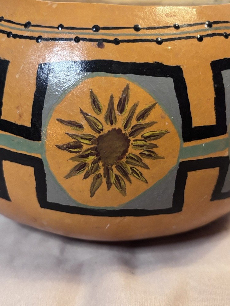 Hand Painted Gourd Bowl *Signed*