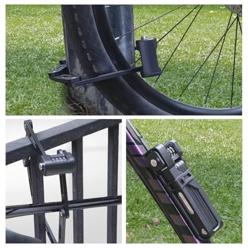 35 Inch Folding Bike Lock with Mount Bracket Kit, 4-Digit Lock with Code