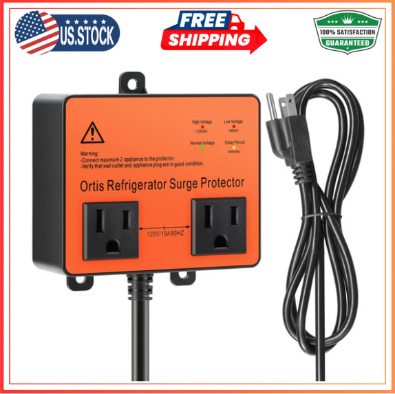 Refrigerator Surge Protector Double Outlet Voltage Protector for Appliances