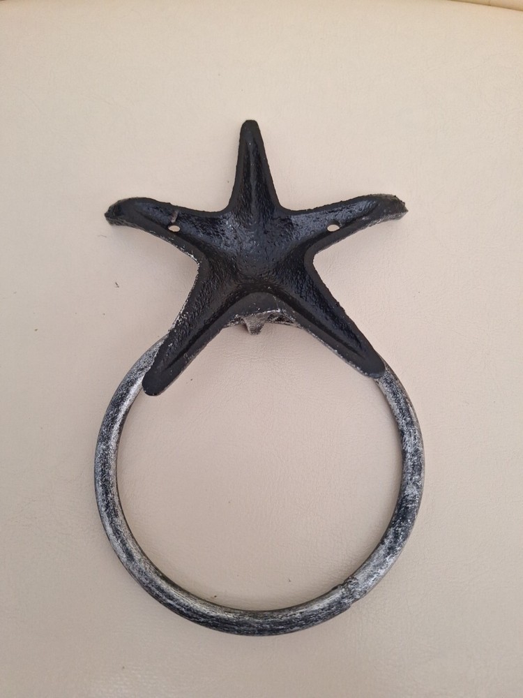 Rustic Starfish Towel Holder Ring