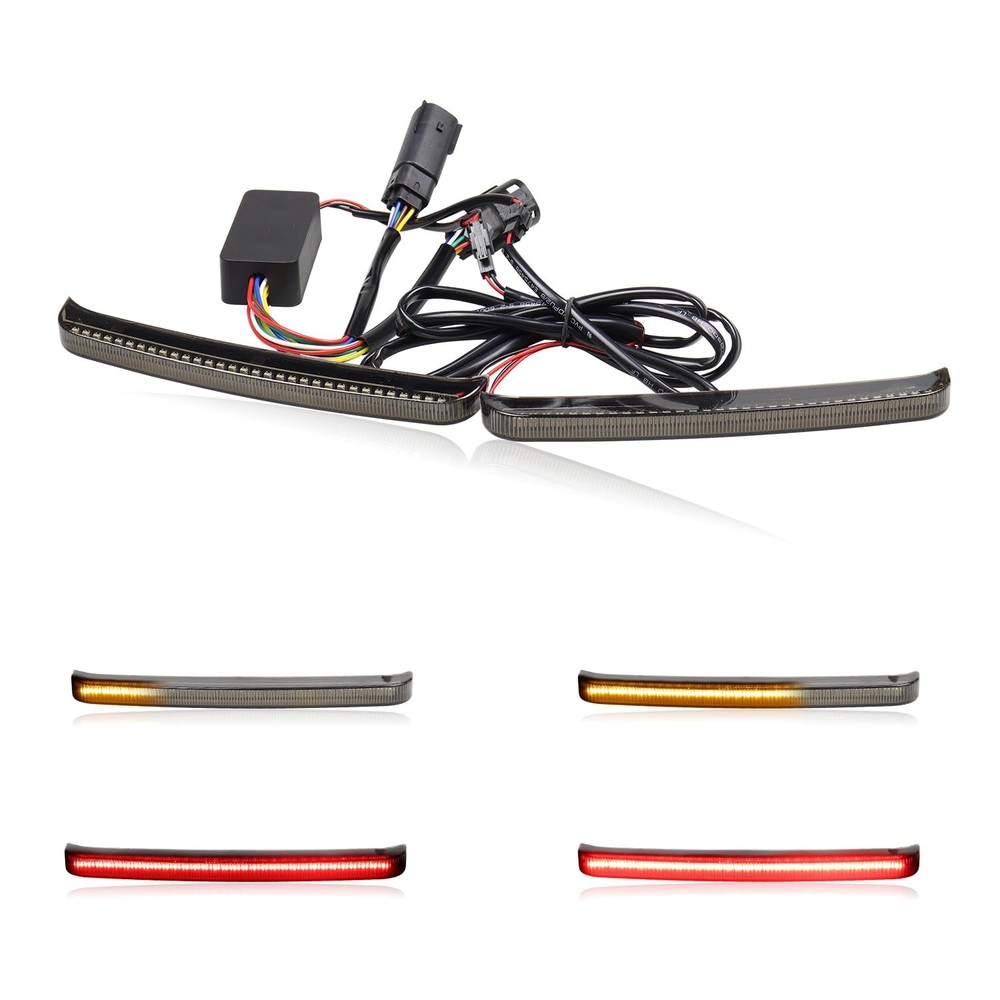 Saddle bag LED Tail Lights Smoked Saddlebag Brake Running Light with Sequenti...