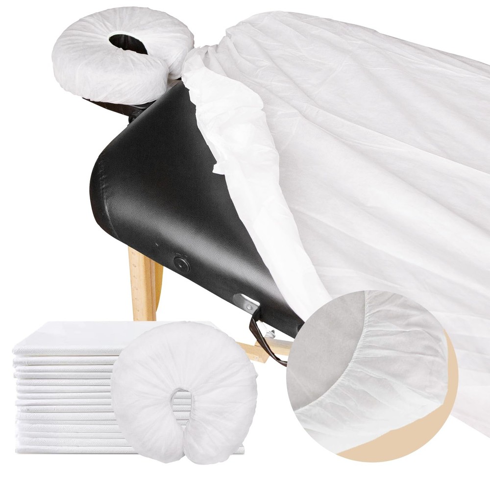 60 Pcs Disposable Fitted Massage Table Set - 30 Pcs Breathable Spa Bed Sheets...