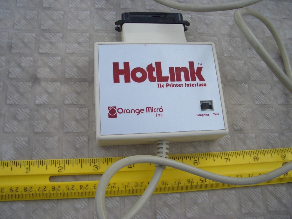 APPLE IIC: "HOTLINK" PARALLEL PRINTER INTERFACE $40.00 PLUS $12.00 SHIPPING