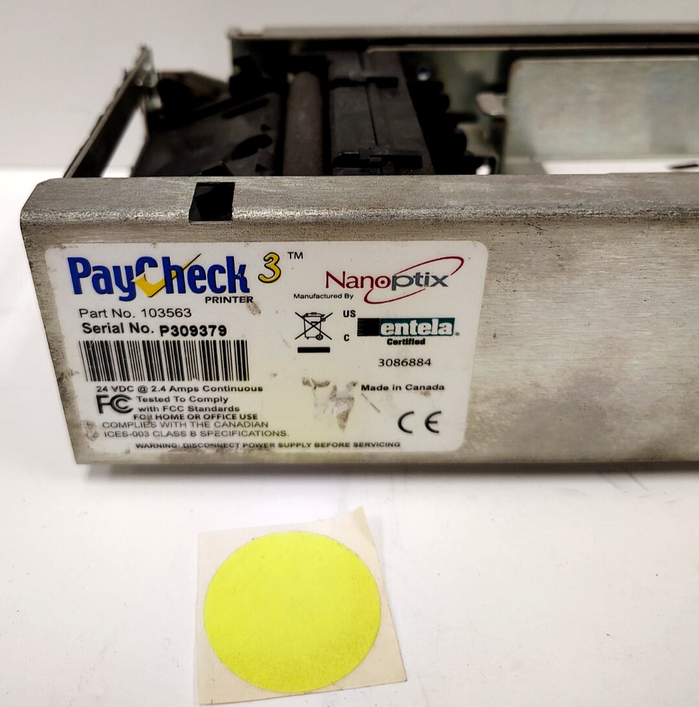 NANO PTIX PAYCHECK PRINTER 24VDC @ 2.4A CLASS B 103563