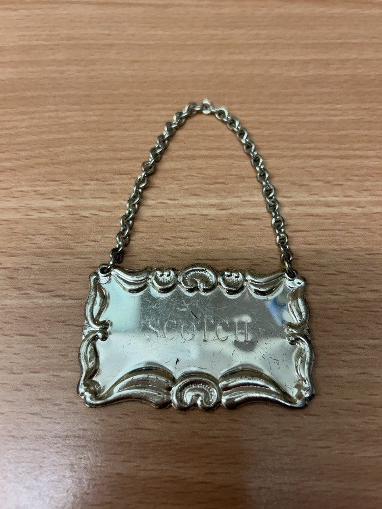 Metal Decanter Tags Vodka Scotch Sherry