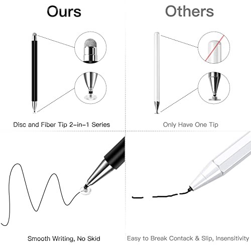 Stylus Pens for Touchscreen,2 Pack High Sensitivity & Precision Black/White
