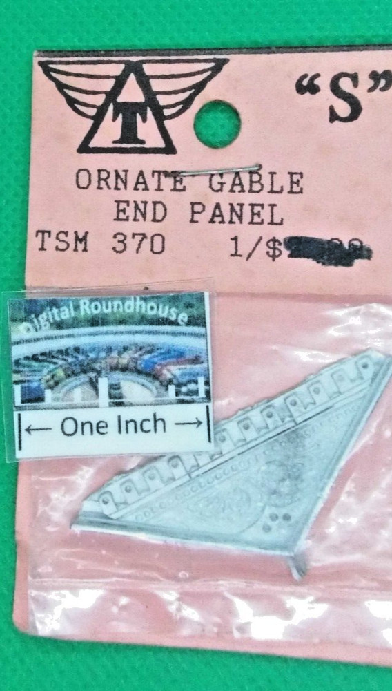 Triangle Scale Models S scale #370 Gable End Panel, Ornate, pkg. 1 - More Below