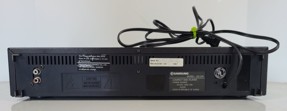 Samsung Compact Disc Player ~ CD-22R ~ Tested & Working