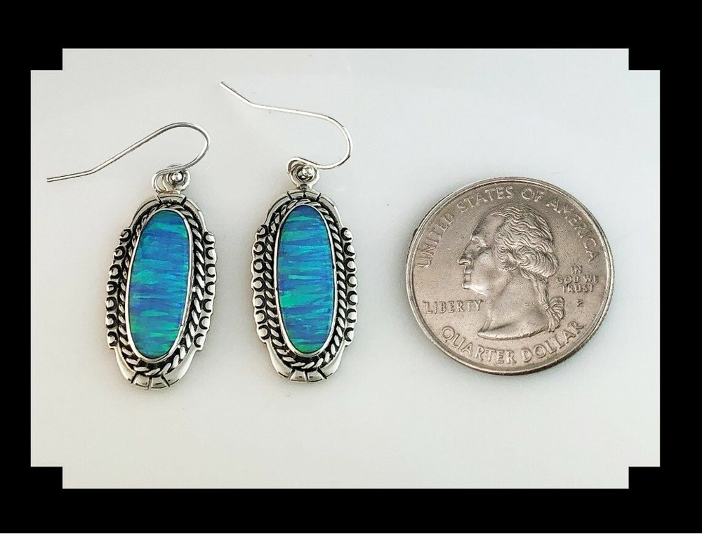 Sterling and Blue Opalite Earrings