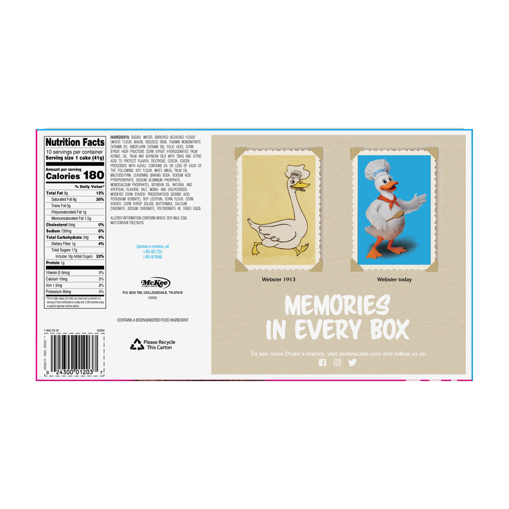 Drake's Ring Dings, 4 Boxes, 32 Individually Wrapped Devils Food Cakes