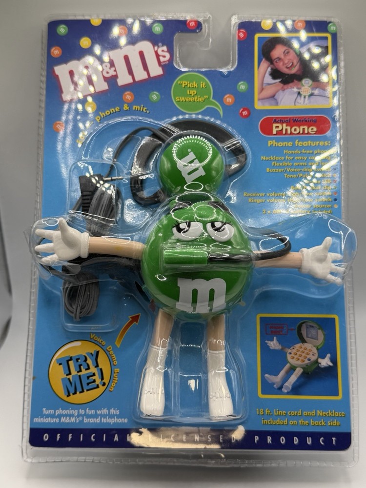 VINTAGE M&M PHONE Sealed Package Has Break In Plastic