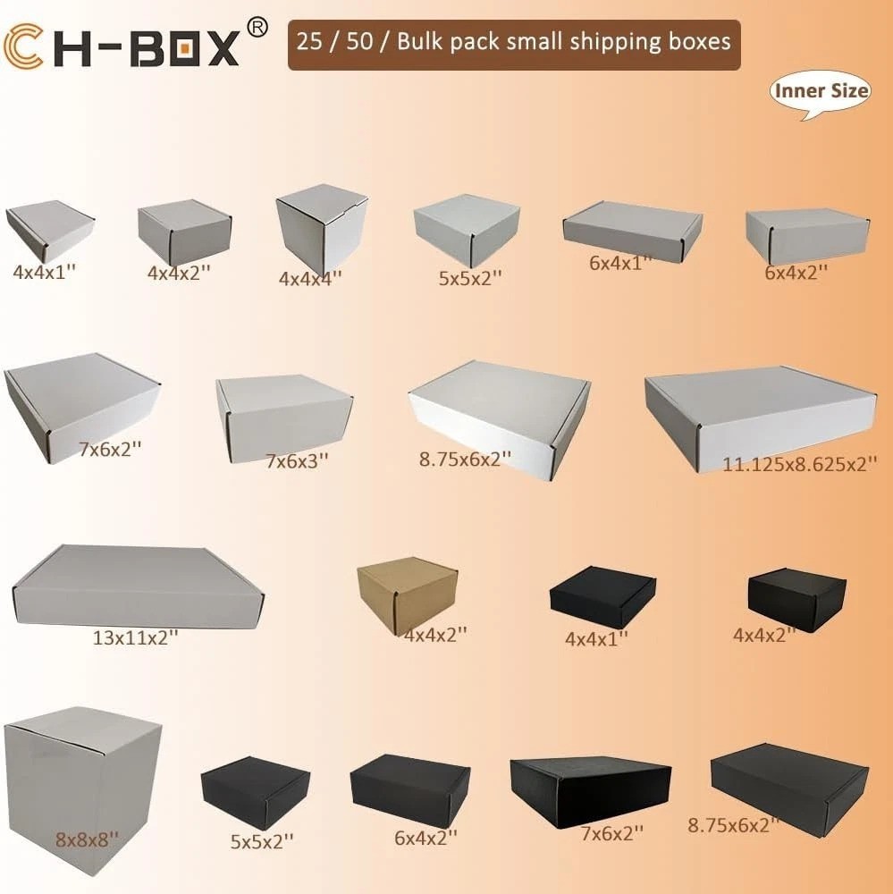 Heavy Duty 9x6x2" Black Shipping Boxes - 150pc Bulk, Secure & Easy Fold Mailers