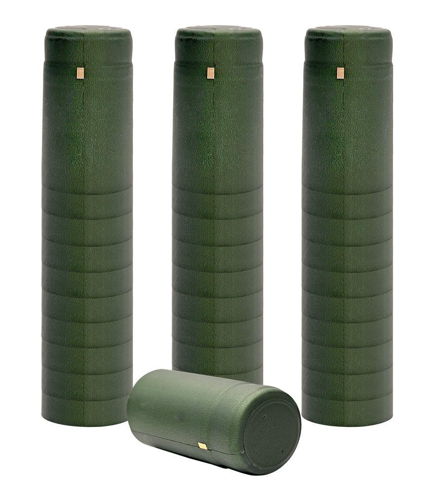 Home Brew Ohio Metallic Solid Green PVC Shrink Capsules 30 count