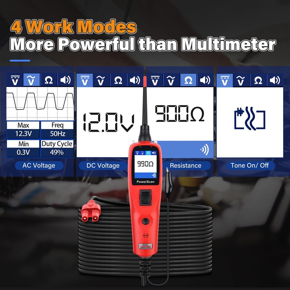Autel Circuit Tester PowerScan Circuit Probe Tool 12-24V Electrical Short Open