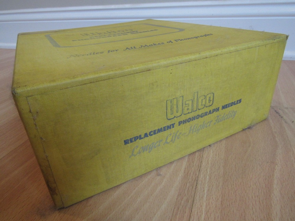RECORD PLAYER NEEDLE STORE DISPLAY Vintage WALCO Phonograph Case ADVERTISEMENT