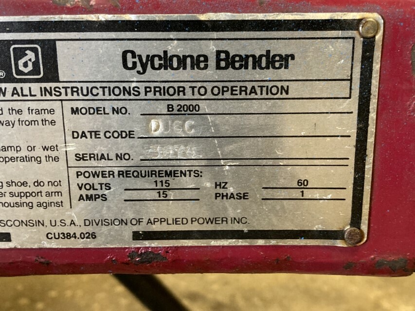 Enerpac Cyclone bender 1/2 - 1 1/2, B2000