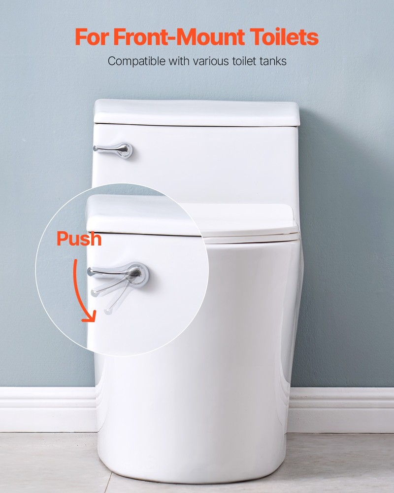 VEVOR Toilet Handle Replacement Kit Front Universal Toilet Flush Handle Chrome