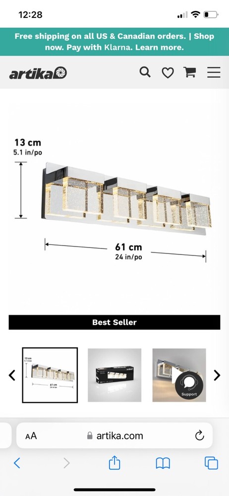 Artika Bubble Cube 4 23W LED Vanity Lighting - Chrome