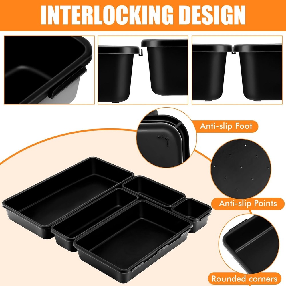 100 Pack Tool Box Organizer & Storage Tool Drawer Organizer Tray Divider 5 Sizes