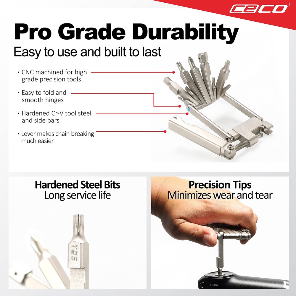 13 Function Bicycle Multitool With Chain Breaker Maintenance Repair Tool Set