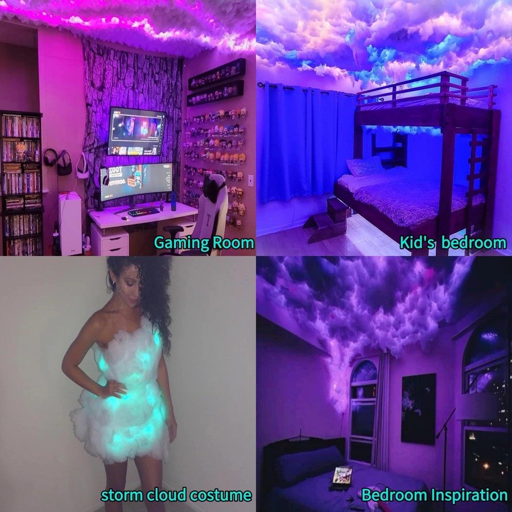 Cloud LED Lights for Ceiling. 3D Thunder Clouds Light Music Sync LED Storm Co...