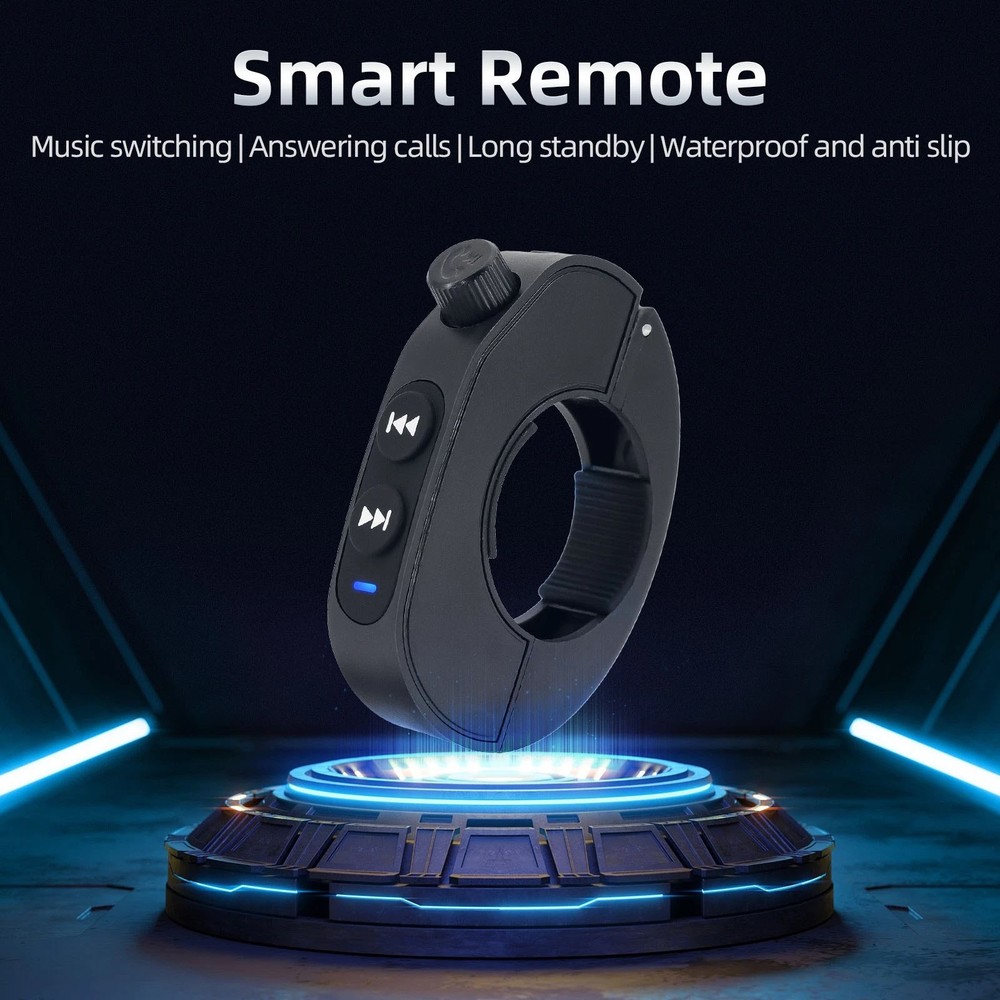Durable Wireless Bluetooth Media Remote Control For Motorcycle Handlebar Black