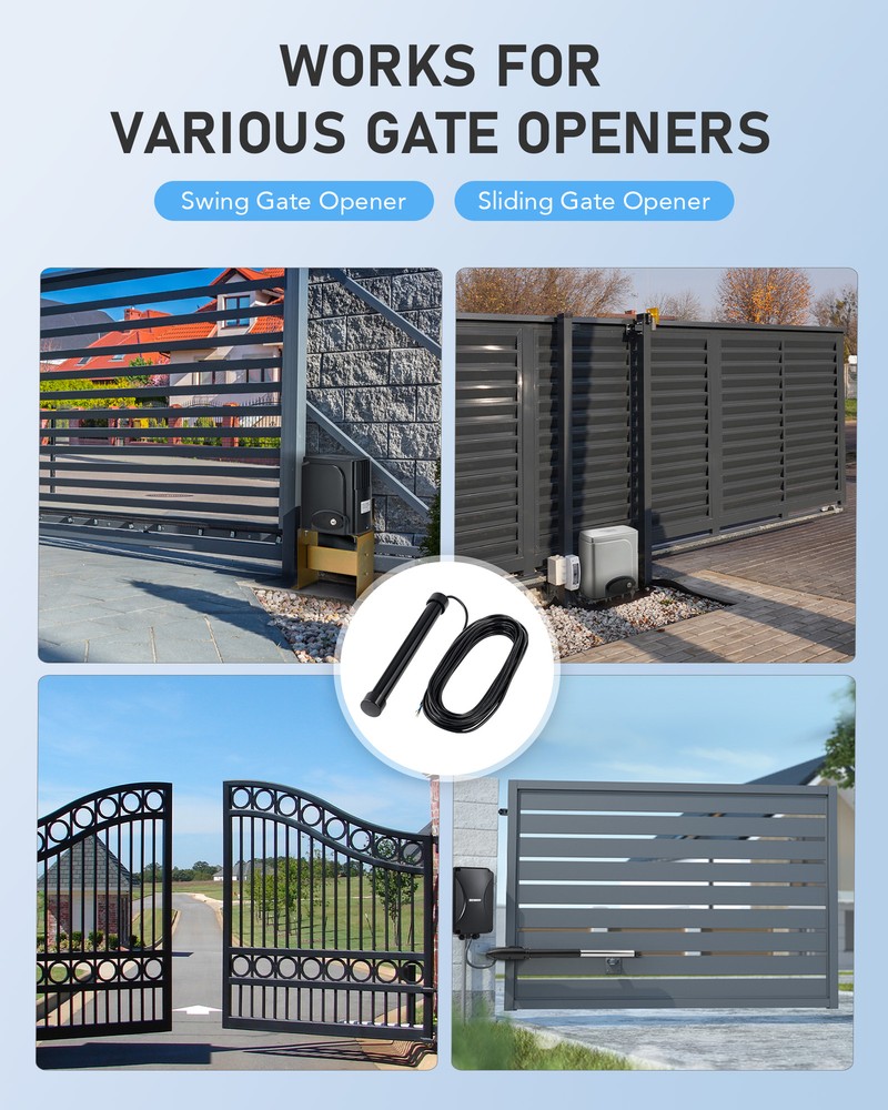 CO-Z Wired Vehicle Sensor Exit Wand Driveway Gate Exit Sensor Kit 50 ft. Cable