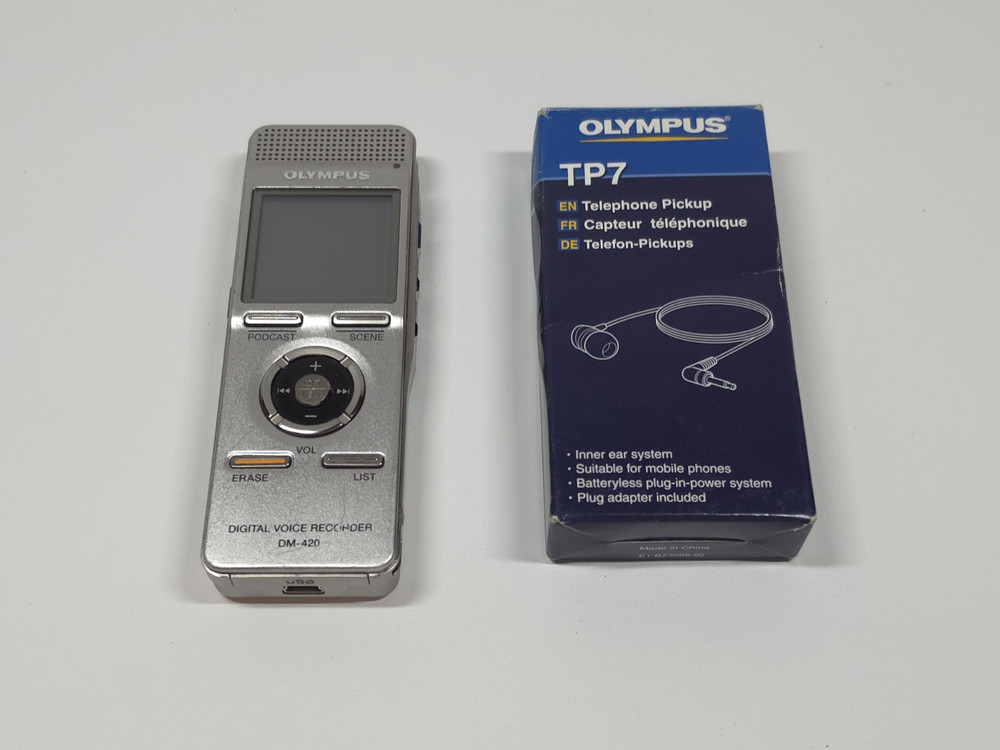 Olympus Digital Voice Recorder DM-420 Silver Tested