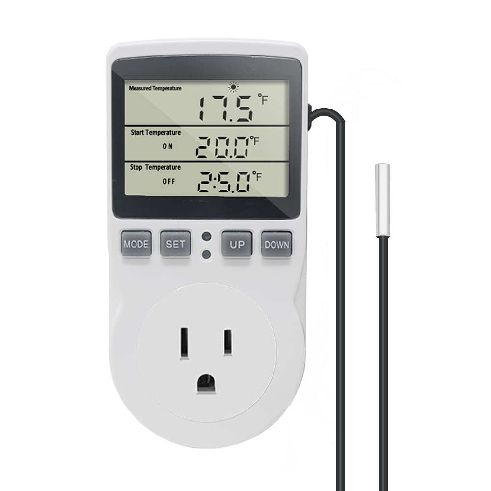 Digital Thermostat Plug Socket Temperature Controller Outlet 3m Probe Kt3100