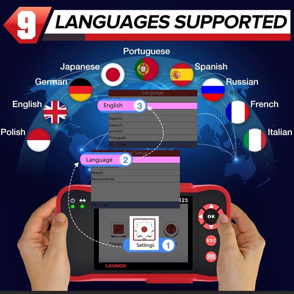 LAUNCH CRP123 Car OBD2 Scanner Diagnostic Scan Tool ABS SRS Engine Code Reader