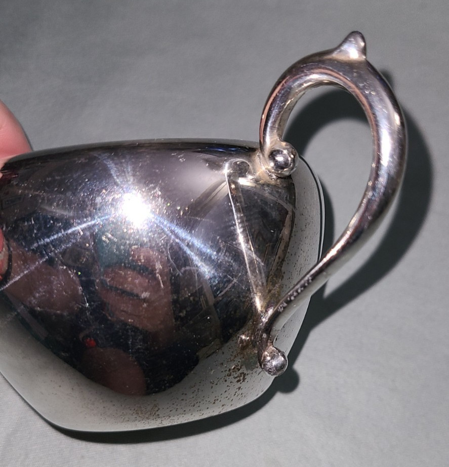Vtg E.H.S. Co. silverplate on copper open creamer pitcher