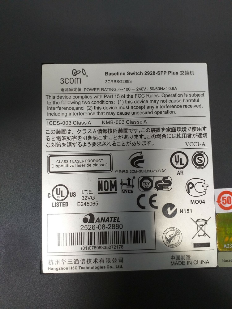 3Com Baseline Model:3CRBSG2893 24-Ports External Switch