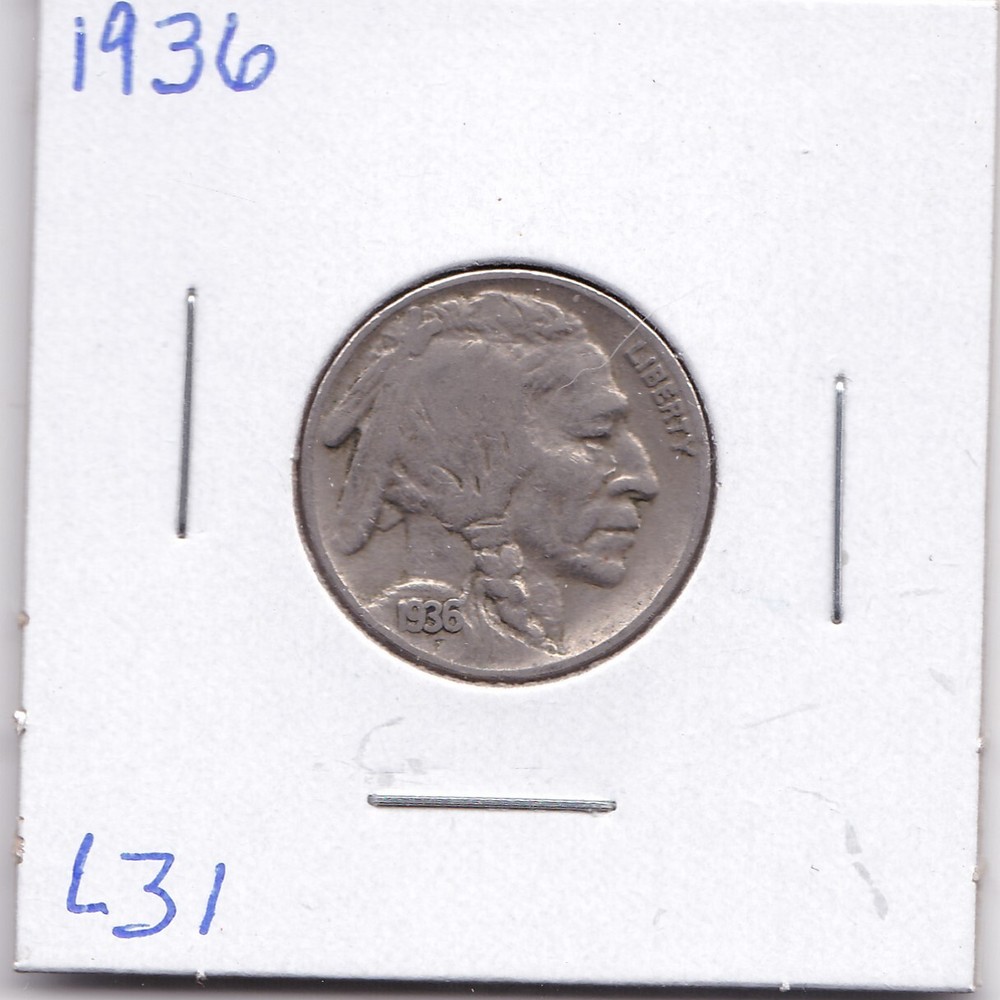 1936 Buffalo Nickel L31