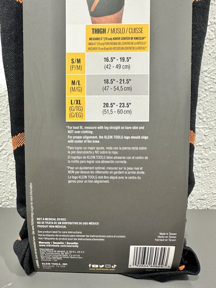 Klein Tools 60624 Knee Pad Compression Sleeve, L/XL