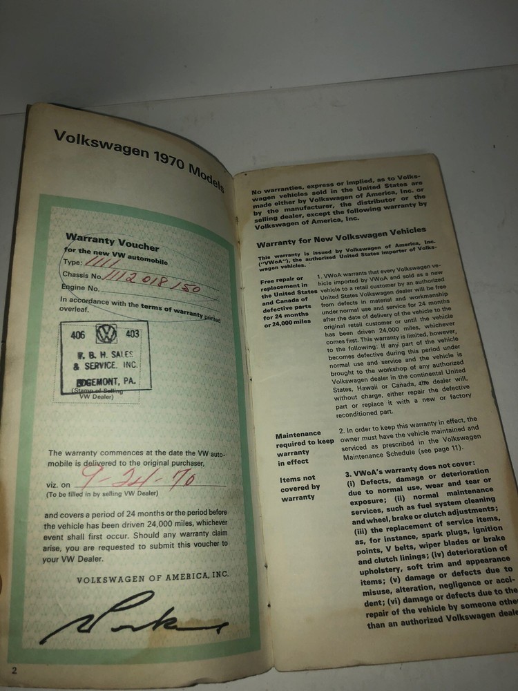 Volkswagen Maintenance Records Booklet
