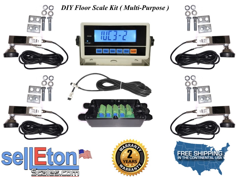 NEW 4 Load Cell Floor/ Vet / Livestock/ Platform Scale Kit / Auto-Save Software