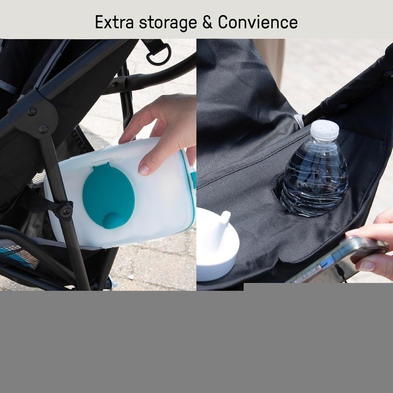 Compact 3D Mini Umbrella Stroller W/ 5-Point Harness Storage Cup Holders Gray