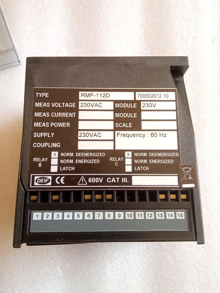 DEIF TYPE RMF-112D FREQUENCY RELAY 700002012.10 NEW