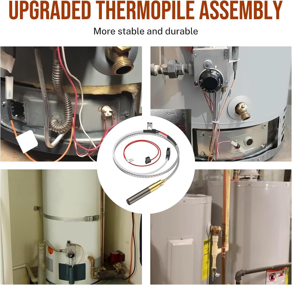 100112328 Gas Thermopile, 21"INCH, 750mV, For Water Heaters, Natural/Propane Gas