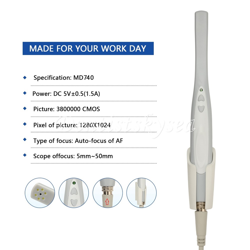 Dental Intra Oral 3D Scanner with Software Real Color Imaging Scanner HD Camera