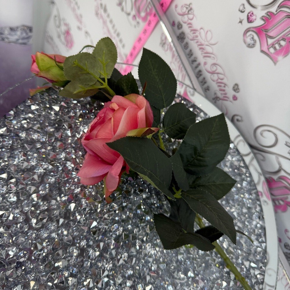 Single Pink Artificial Rose Stem