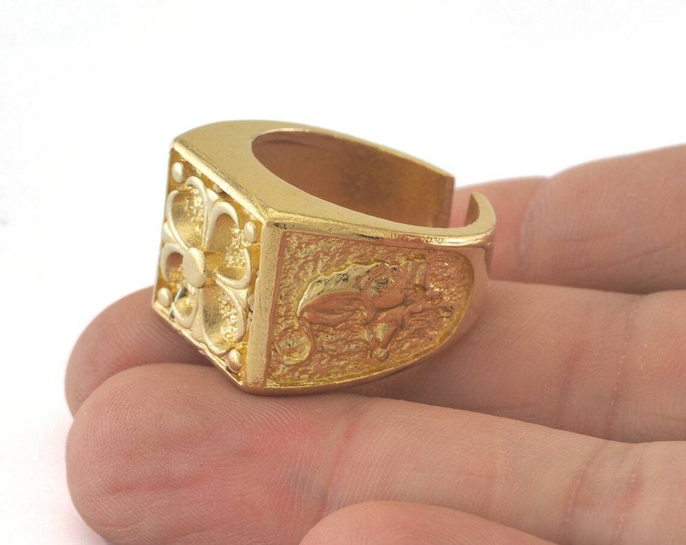 Adjustable Raw brass (19.5mm 9.5US inner size) 2717 ring28