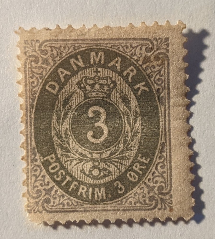 Denmark. Scott's # 25, MH.  sal's stamp store.